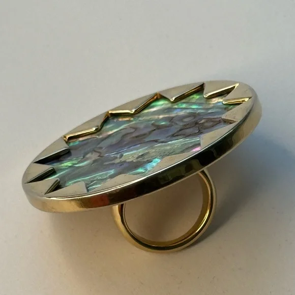 House of Harlow 1960 Boho Starburst Abalone Ring - Picture 5 of 12